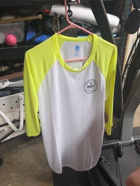 Neon Yellow Raglan Tee with White Body